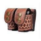 Tourbon Leather Double Speedloader Pouch for .38 .357 .44 .45